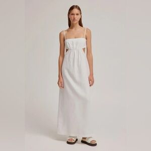 Venroy White Spaghetti-Strap Cutout Maxi Dress